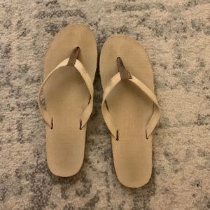 Cream canvas thin strap Rainbows